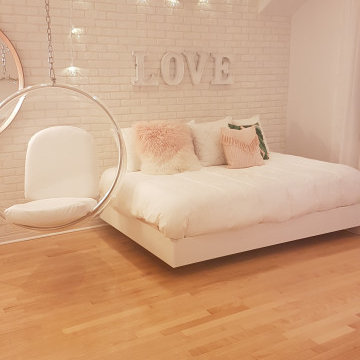 Bedroom white with rose gold