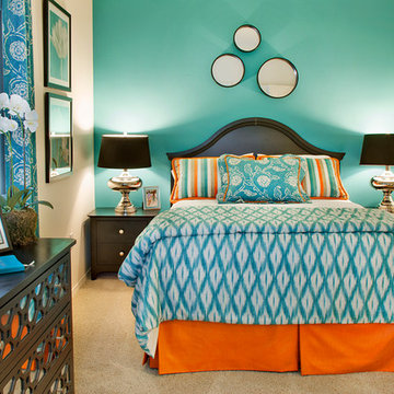 Bedroom with a pop of color!