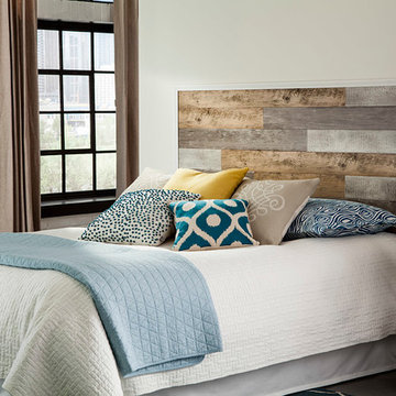 Bedroom with Accent Planks Mixed Kit Headboard