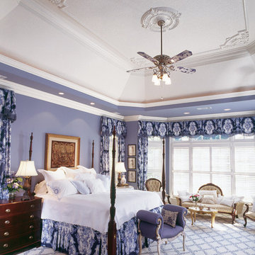 bedroom with beautiful ceiling decor