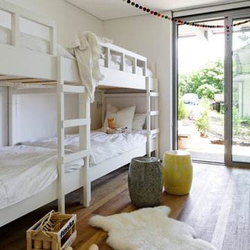 Bedroom with custom bunk-beds - Avoca Weekender - Avoca Beach House at Avoca Bea