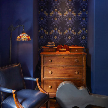 Bedroom with Deep Blue Walls