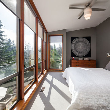 Bedroom with floor-to-ceiling windows