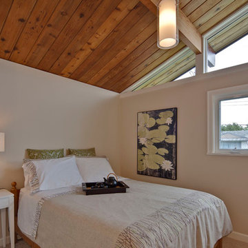 Bedroom With Vaulted Wood Ceiling