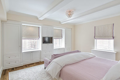 ニューヨークにあるコンテンポラリースタイルのおしゃれな寝室のレイアウト