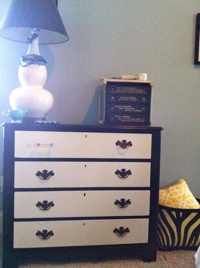 Eclectic Bedroom Black and White Dresser
