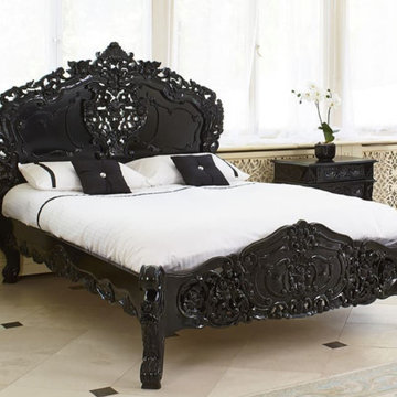 Black Rococo Bed