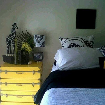 Black, White and Yellow Bedroom