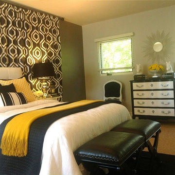 Black, White, Grey/Grey And Gold Bedroom