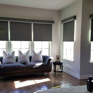 Blackout Roller Shades with Decorative Valance