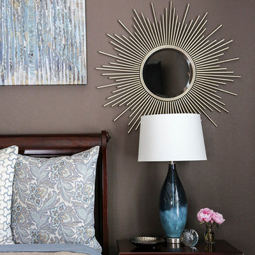 Blue & Dark Brown Bedroom