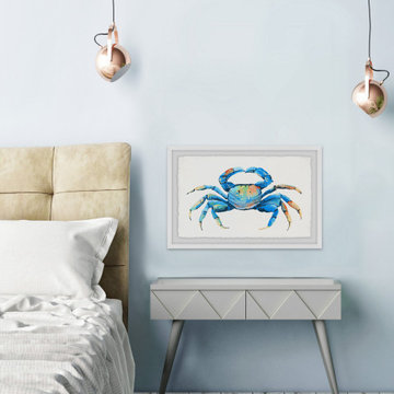 "Blue and Orange Crab" Framed Painting Print