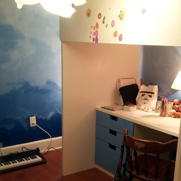 Blue and White Ombre Sky Child's Bedroom