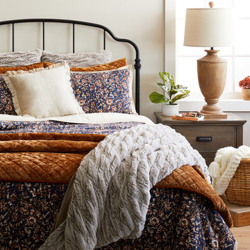 Blue Floral Traditional Fall Bedding Collection - Threshold™