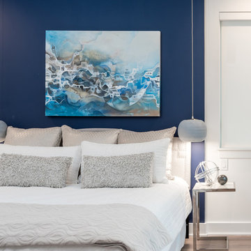 Blue Master Bedroom in Charlotte’s First Solar Community