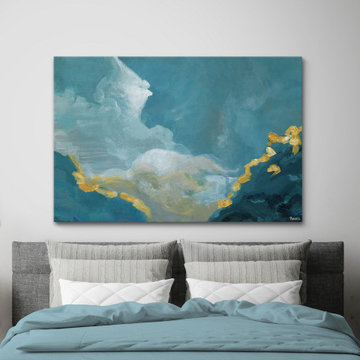 "Blue Mountain Horizon" Painting Print on Wrapped Canvas