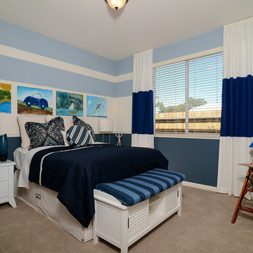 Blue Striped Bedroom - Cascade Crossing