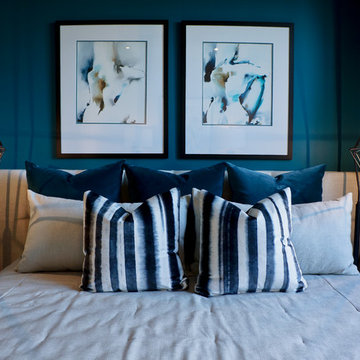 Blue Themed Bedroom and Pillows