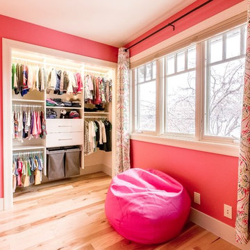 Bright Hallway Closet and Kids Reach-In Closet (Designer LiShelle Trembath)