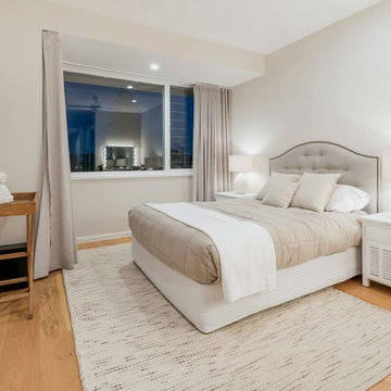 Brisbane Custom Builders create coastal-modern bedroom with WIR Seashell Residen