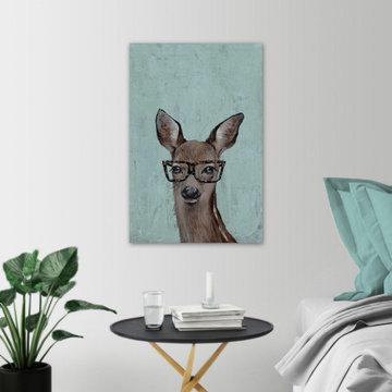 "Brown Hippie Deer II" Painting Print on Wrapped Canvas
