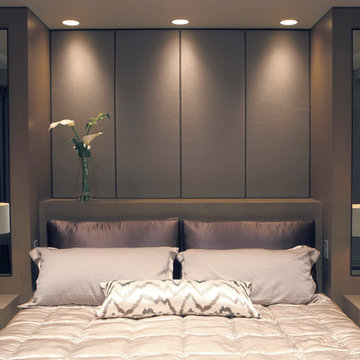 Built-In Bed with Upholstered Panels