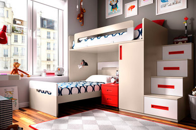 Bedroom - modern bedroom idea in Montreal