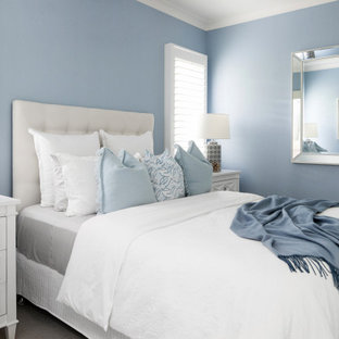 Photo of a beach style bedroom in Melbourne.