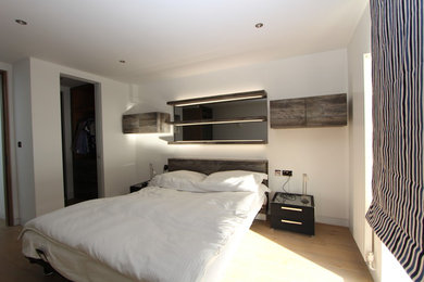 Inspiration for a modern bedroom in London.
