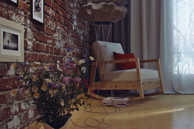 Example of an eclectic bedroom design in Other