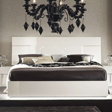 Canova Bed in White High Gloss by Alf Da Fre