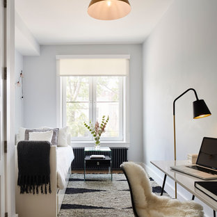 Inspiration for a medium sized contemporary guest bedroom in New York with no fireplace.