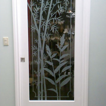 Carved / Sandblasted Door with Bamboo and Ginger Design