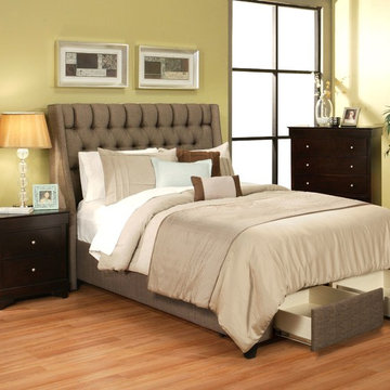 Casual Elegance- Cambridge 2 Drawer Storage Bed in Charcoal Brown