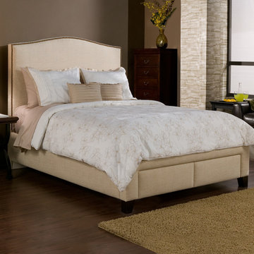 Casual Elegance- Newport 2 Drawer Storage Bed in Wheat