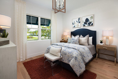 Example of a beach style bedroom design