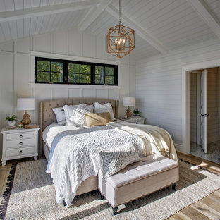 Beach style bedroom photo in Other