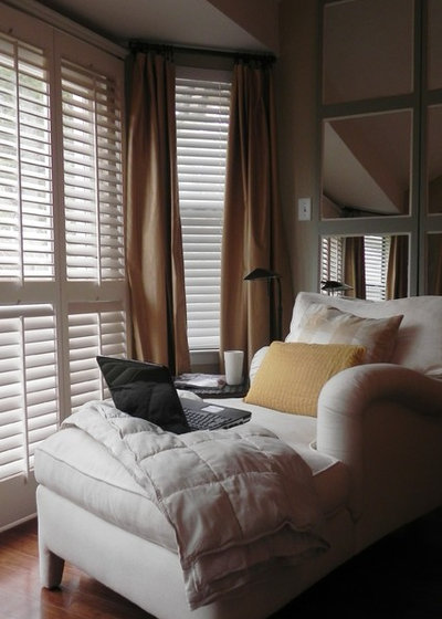 Eclectic Bedroom Chaise in bedroom corner (great place to browse on Houzz)