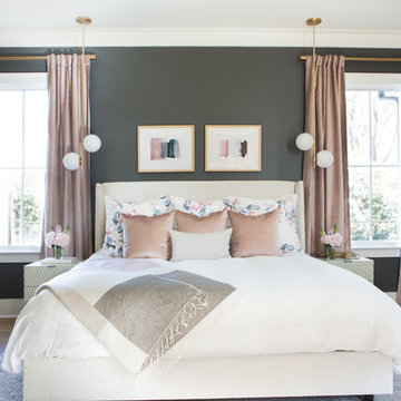 Charcoal and Blush Master Bedroom