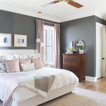 Charcoal and Blush Master Bedroom
