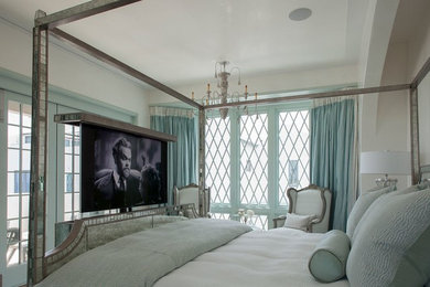 This is an example of a nautical bedroom in Charleston.