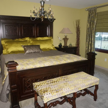 Chartreuse and Gray Master Bedroom