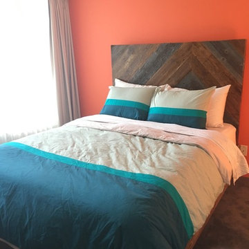 Chevron design headboard on our Beresford Bed
