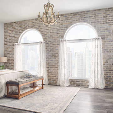 Chic and Comfortable Bedroom With Sophisticated Brick