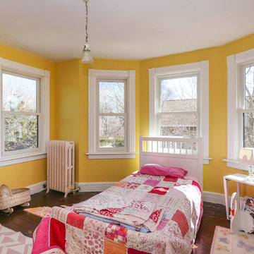 Child's Bedroom - New Windows in Older Home in Southold - Green Exterior / White