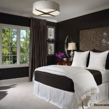 Chocolate brown and white bedroom