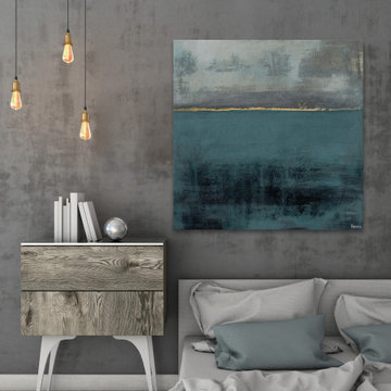 "City Lights at the Bayou End" Painting Print on Wrapped Canvas