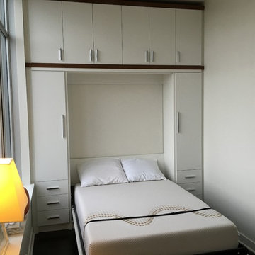 City Wall bed storage in calm yoga room