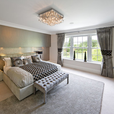 Trendy bedroom photo in London