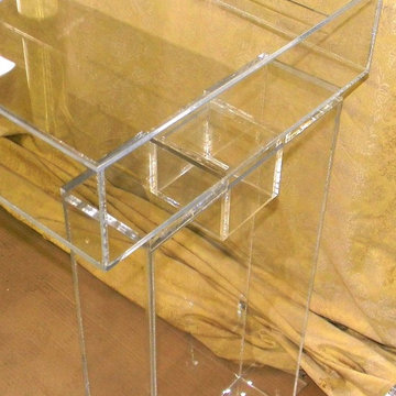 Clear Lucite Hinge top desk
